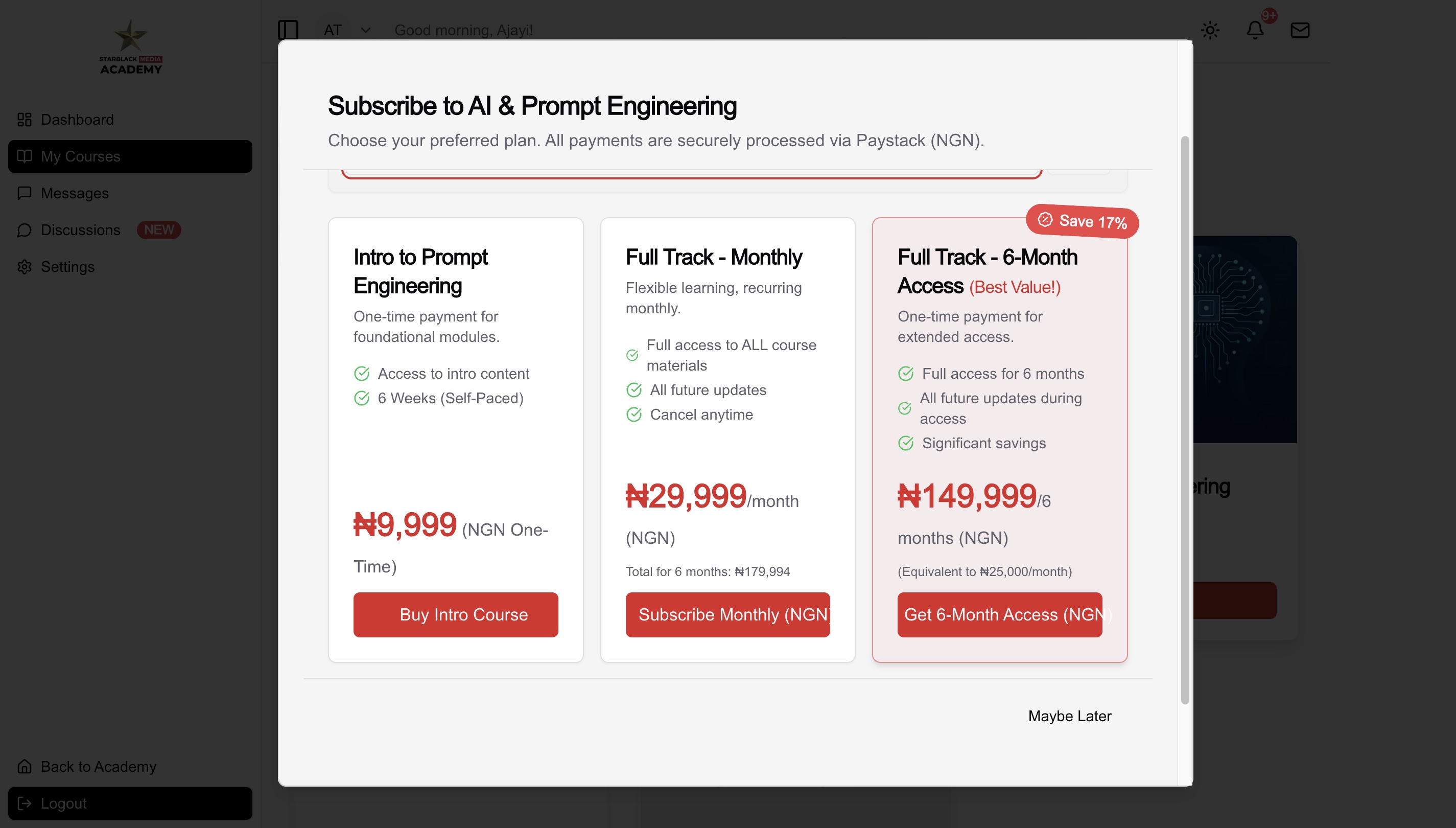 Payment Modal